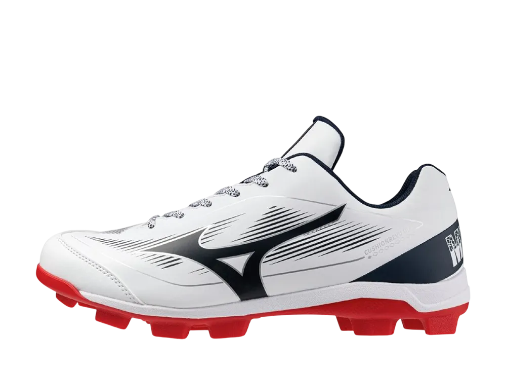 ミズノ クッションレボダイア "ホワイト/ネイビー/レッド"