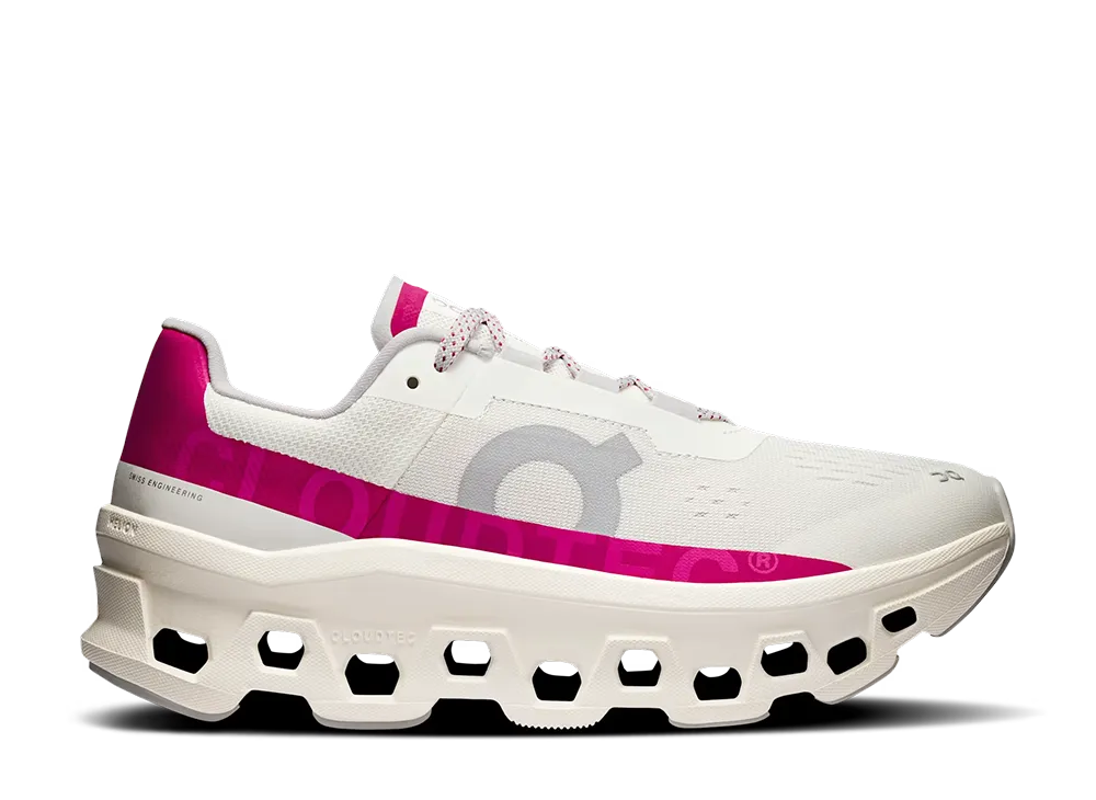 On Women's Cloudmonster "Ivory/Grenadine"