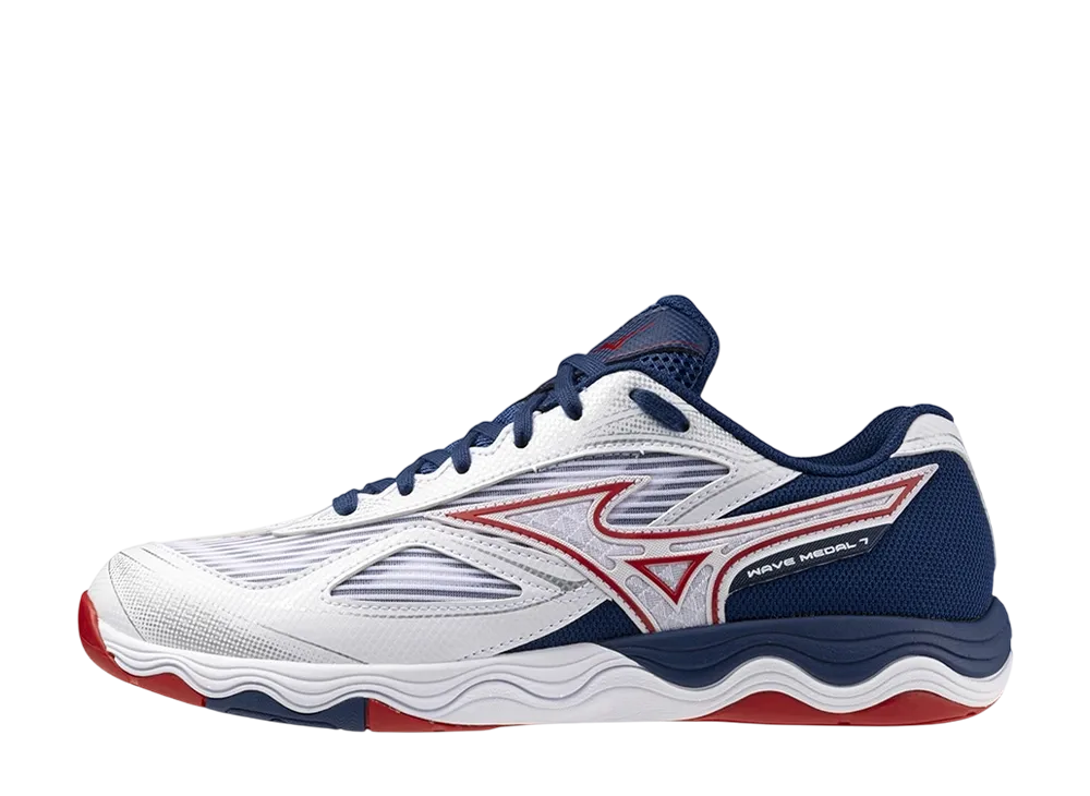Mizuno Wave Medal 7 Wide "White/Red/Navy"