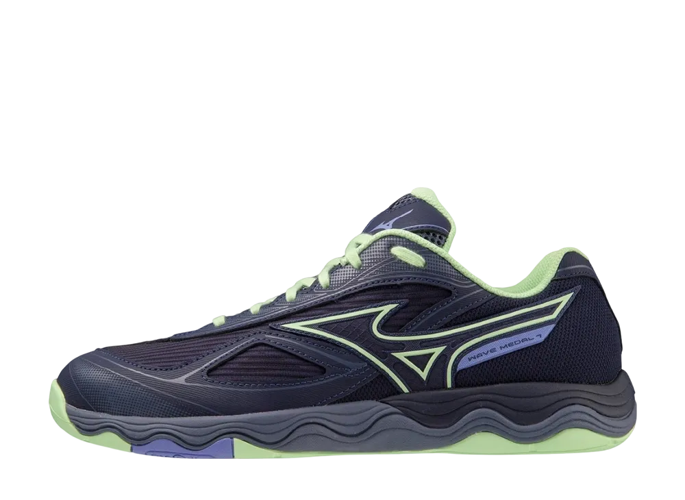 ミズノ ウエーブメダル7 "ネイビー/ライム/パープル"