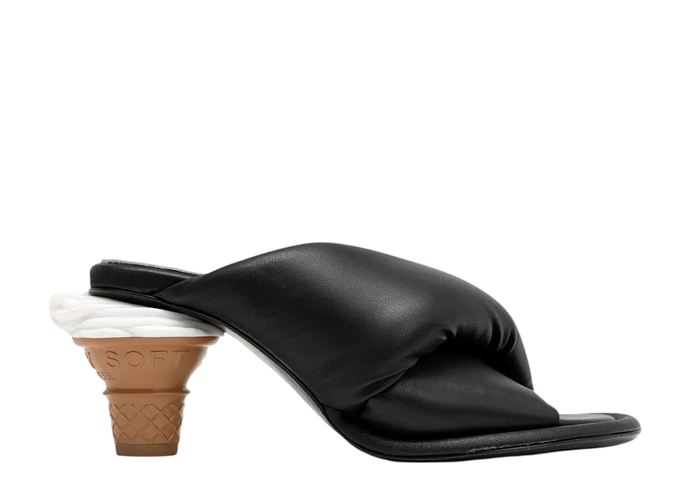 メゾンミハラヤスヒロ ウィメンズ ソフトサーブヒール パファーサンダル "ブラック" (B15FW710)