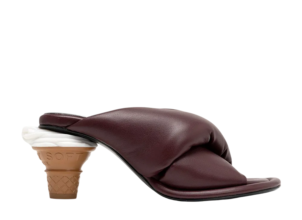 メゾンミハラヤスヒロ ウィメンズ ソフトサーブヒール パファーサンダル "ボルドー" (B15FW710)