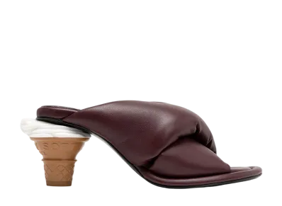 Maison MIHARA YASUHIRO Women's Soft Serve Heel Puffer Sandals "Bordeaux"