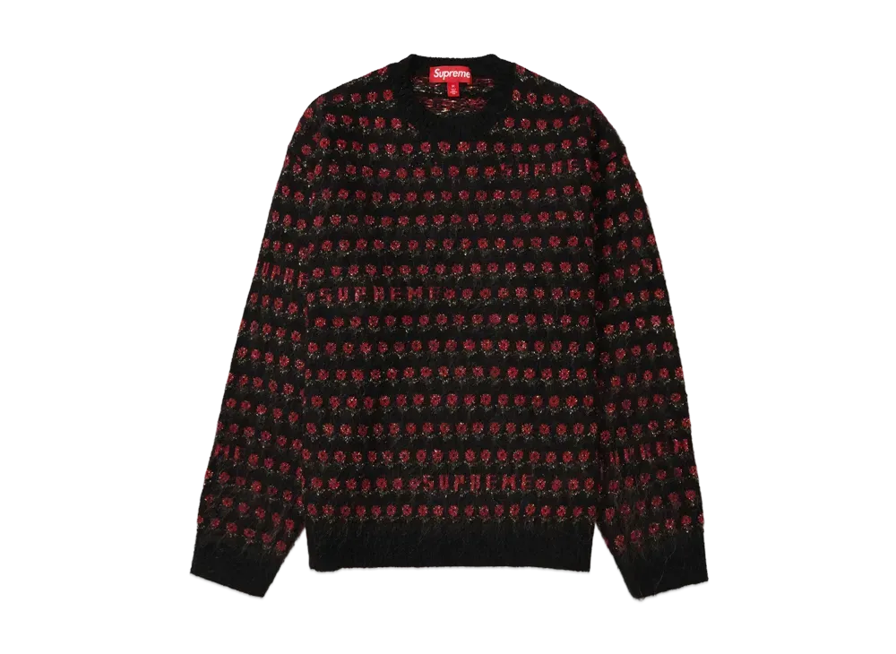 Supreme Flowers Metallic Sweater "Black"