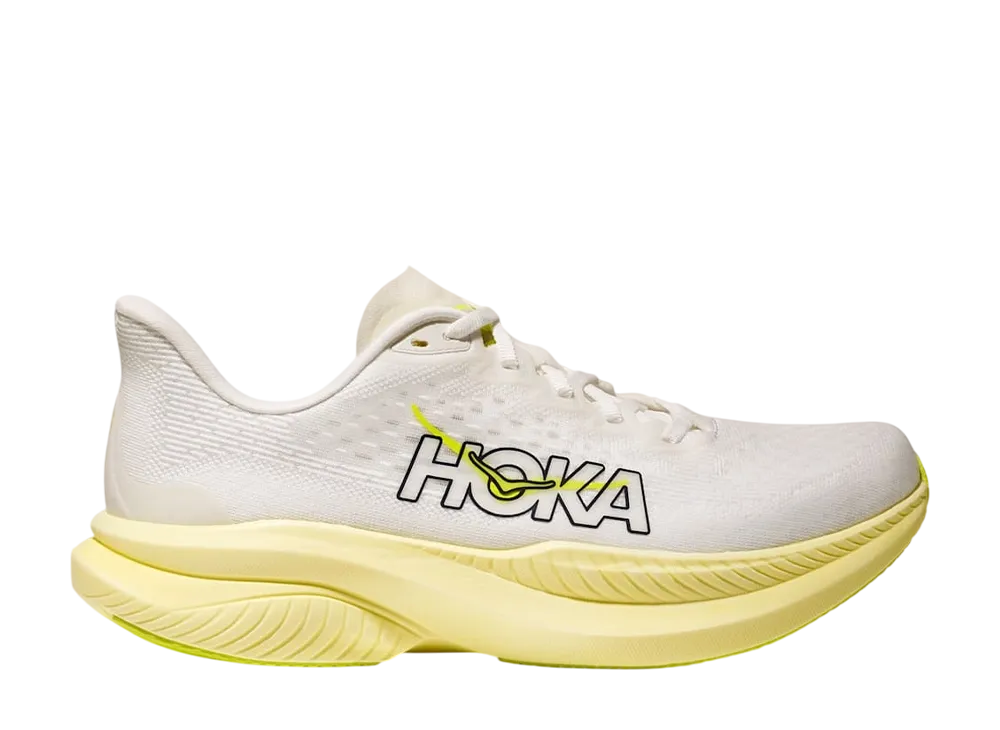 ホカ ウィメンズ マッハ6 "ホワイト/ネオンホカシトラス"