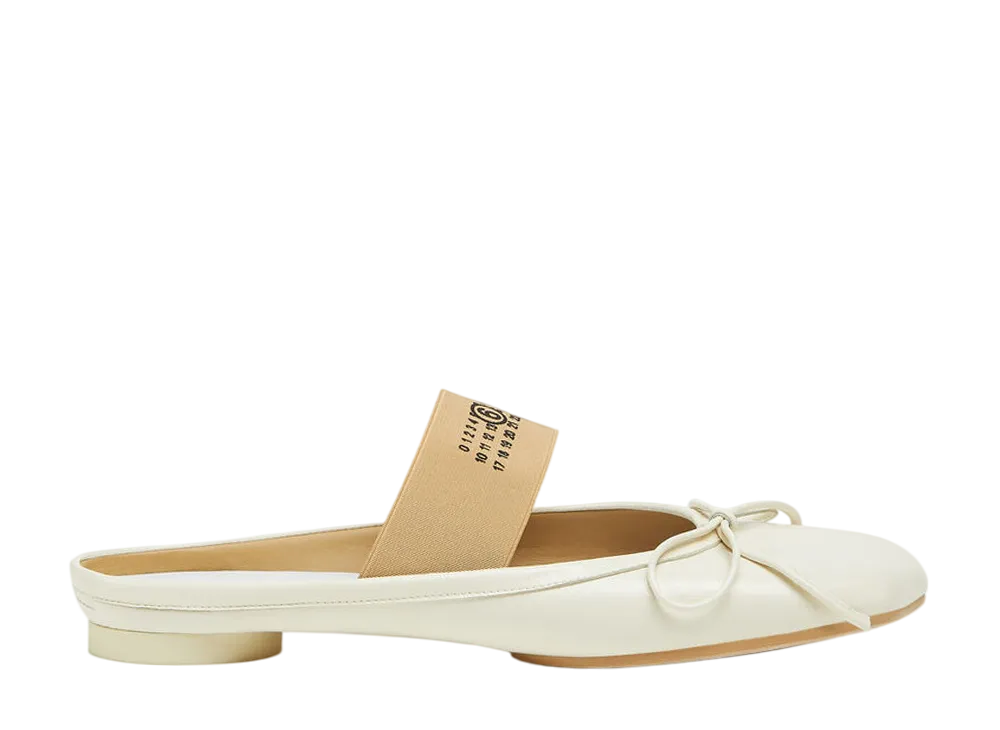 MM6 Maison Margiela Women's Anatomic Numeric Ballet Mules "White"