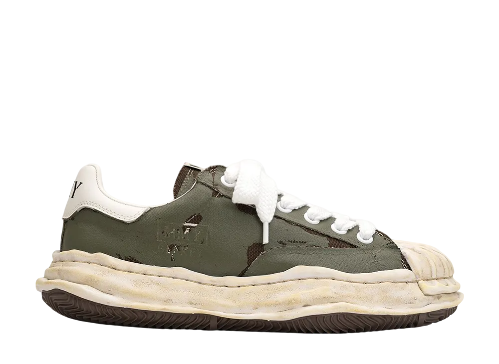 メゾンミハラヤスヒロ ブレイキー OG ソール フィルム アタッチド キャンバス ロートップ スニーカー "カーキ" (A15FW727)