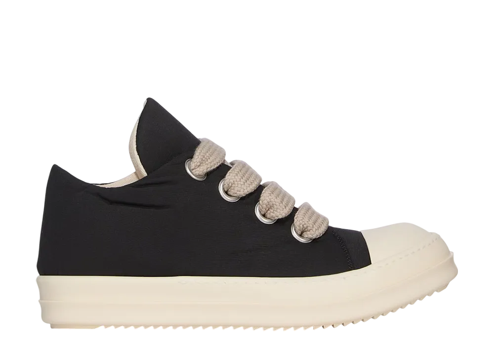 Rick Owens DRKSHDW SS25 Hollywood Jumbolace Puffer Low Sneaks "Black/Milk/Milk"