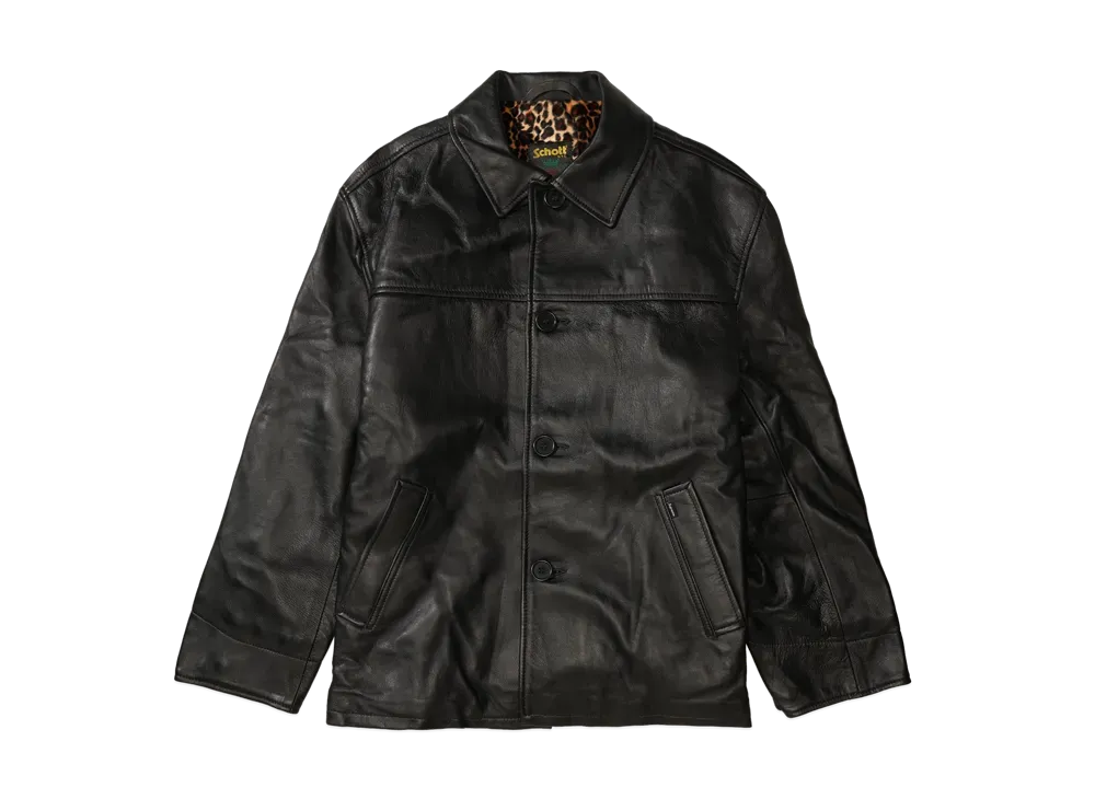 Supreme x Schott Leather Car Coat "Black"