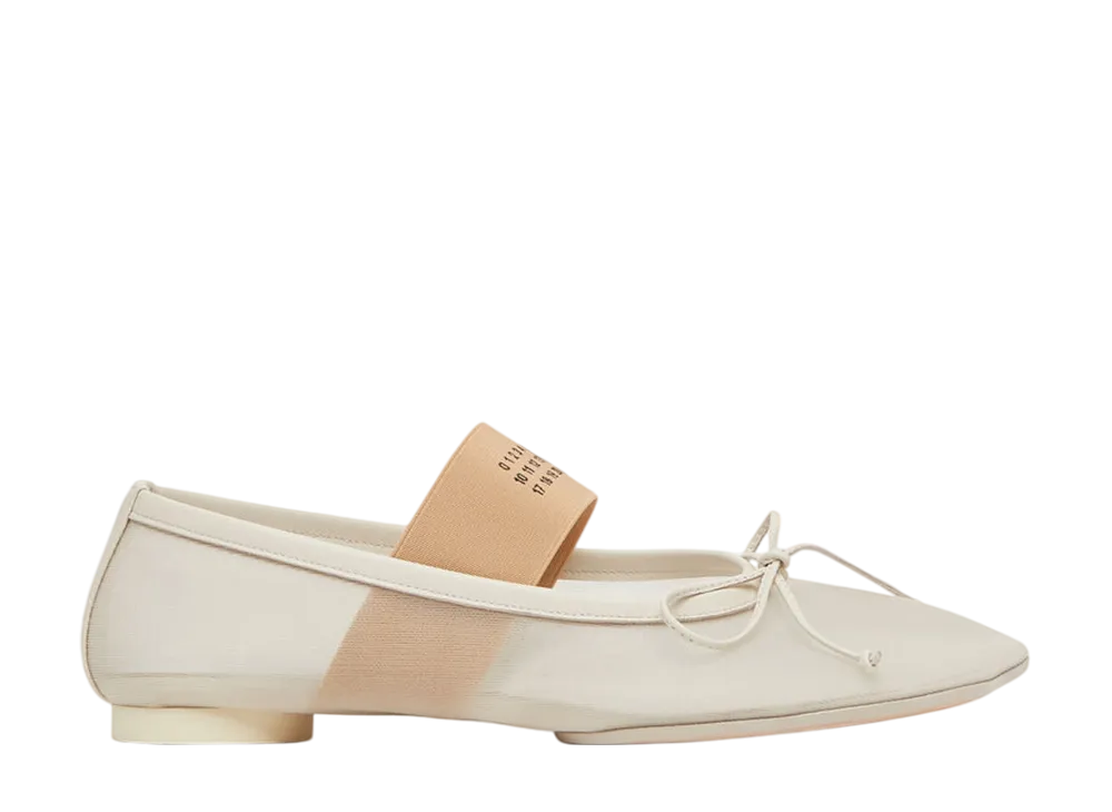 MM6 Maison Margiela Women's Anatomic Numeric Ballerina "White"