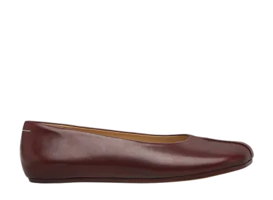 MM6 Maison Margiela Women's Stitch-Out Leather Ballerinas "Brown"