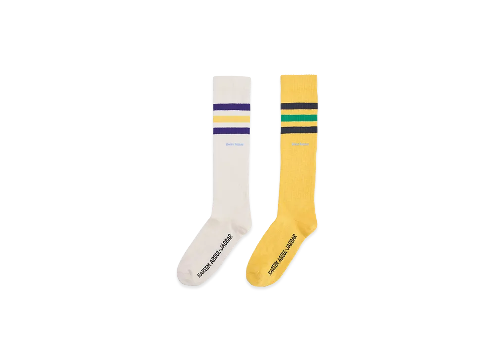 adidas x Wales Bonner Jabbar Three-Stripes Socks "Chalk White/Spring Yellow"