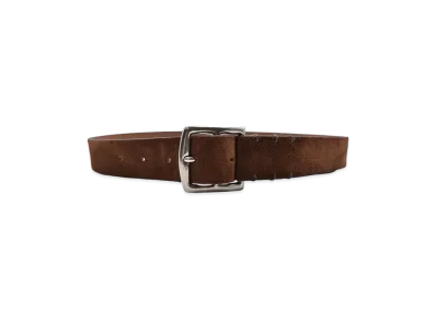 MINEDENIM Suede Leather Belt "Dark Brown"