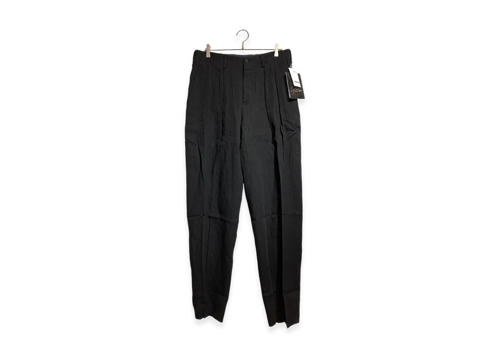 Yohji Yamamoto POUR HOMME Suit Hard Twist L Z-2 Tuck Pants "Black"