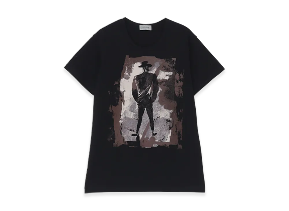 Yohji Yamamoto POUR HOMME 30/- Ultima Jersey Discharge PT YY Short Sleeve "Black"