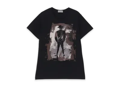 Yohji Yamamoto POUR HOMME 30/- Ultima Jersey Discharge PT YY Short Sleeve "Black"
