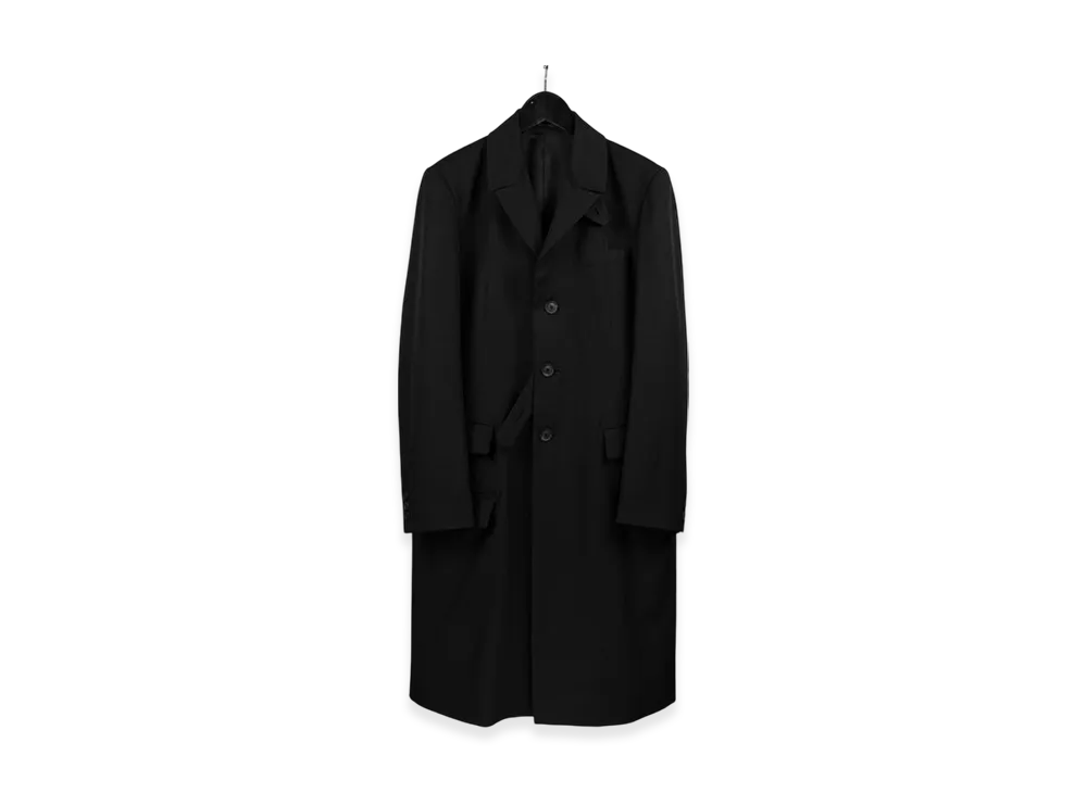 Yohji Yamamoto POUR HOMME Wool Gabardine Doctor's Coat "Black"