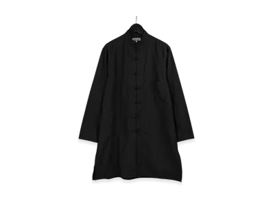 Yohji Yamamoto POUR HOMME Mandarin Collar Shirt With Chest Pocket "Black"