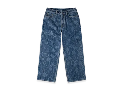 GDC x EVISU Washed 5P AOP Relax Fit Jeans "Blue"