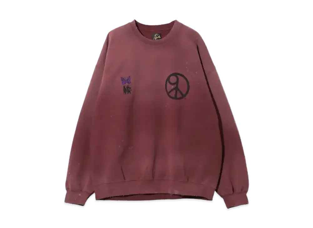 NEEDLES x Sasquatchfabrix. Slowgun Sweat "Peace To World" / Solid "Red"
