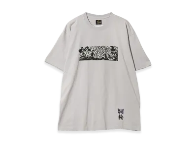 NEEDLES x Sasquatchfabrix. Slowgun Tee "Peace To World" "Gray"