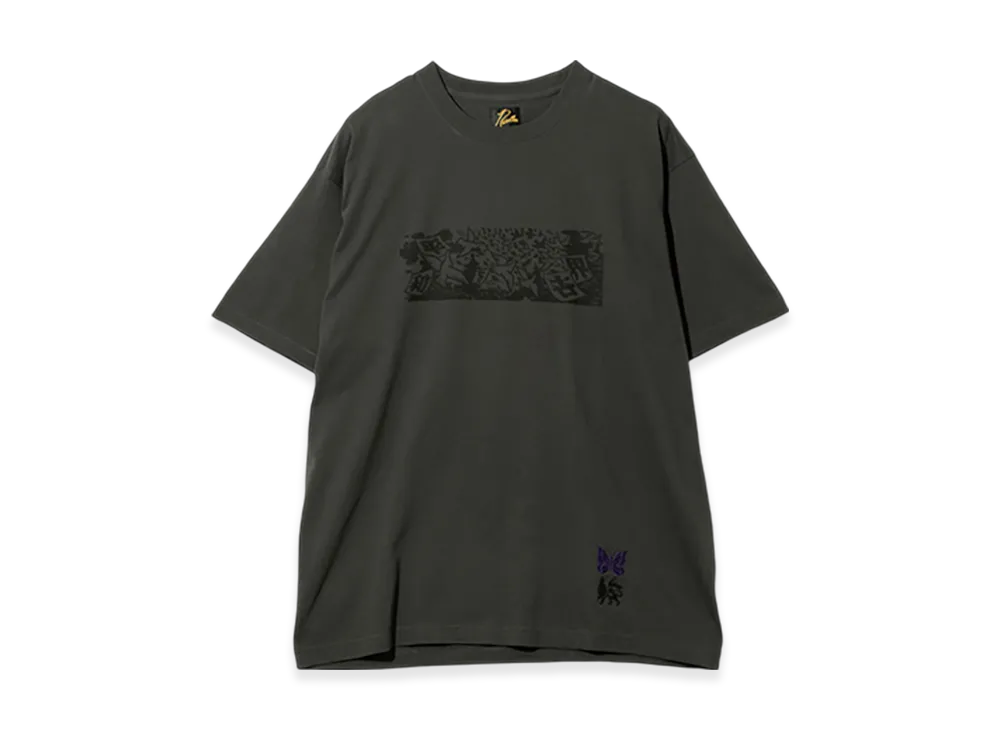 NEEDLES x Sasquatchfabrix. Slowgun Tee "Peace To World" "Black"