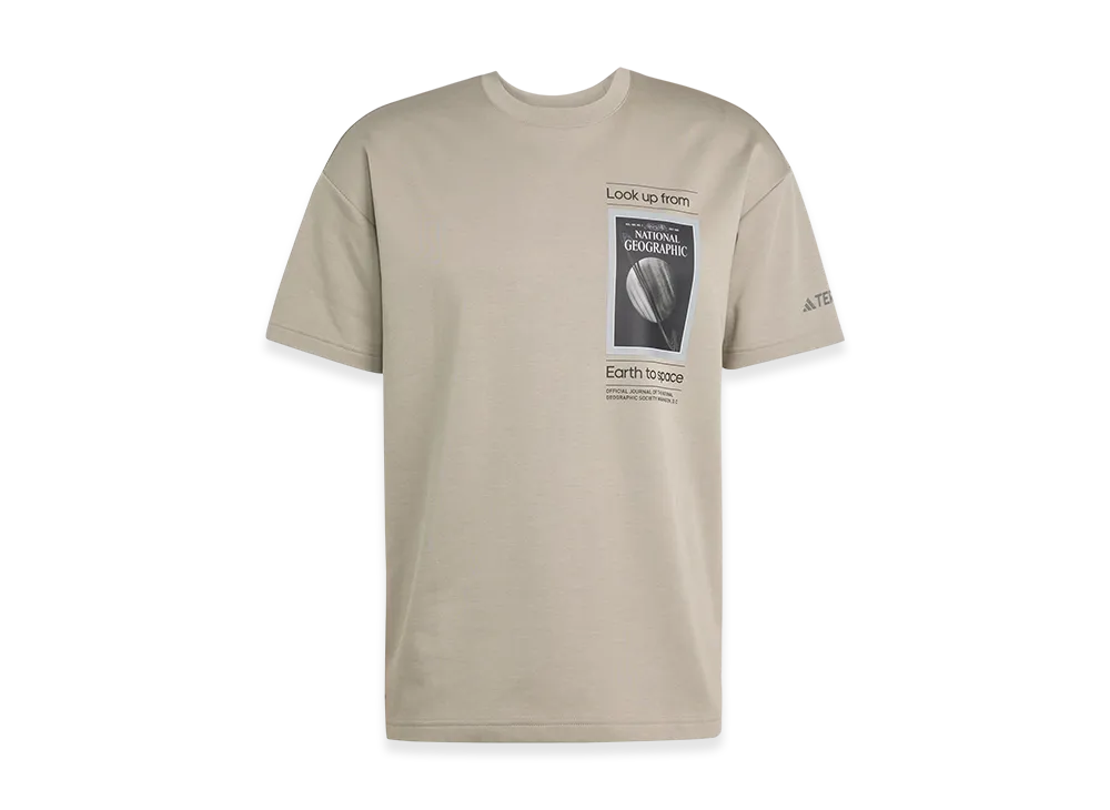 adidas National Geographic UF Aeroready Graphic Short Sleeve T-Shirt "Putty Beige"