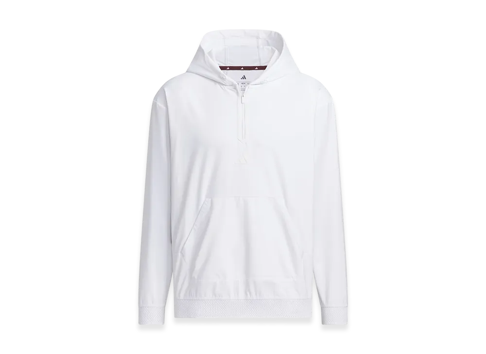 adidas Golf Beyond The Course Water-Repellent Ripstop Half-Zip Long-Sleeve Hoodie "White"