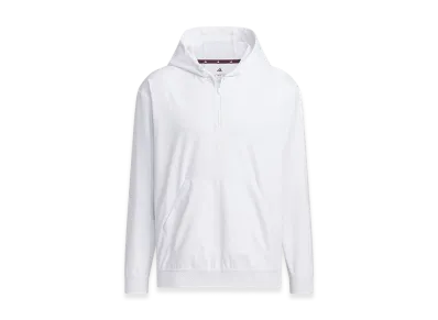 adidas Golf Beyond The Course Water-Repellent Ripstop Half-Zip Long-Sleeve Hoodie "White"