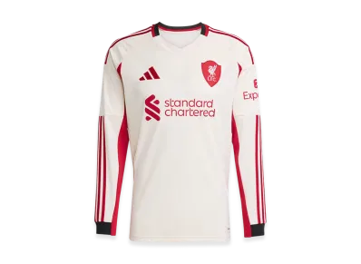 adidas Liverpool FC 25/26 Long-Sleeve Away Jersey "Wonder White"