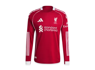 adidas Liverpool FC 25/26 Long-Sleeve Home Authentic Jersey "Strawberry Red"
