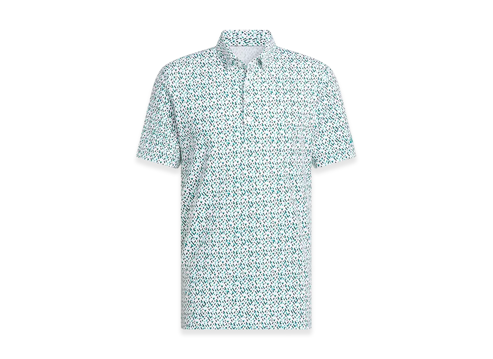 adidas Golf Ultimate365 Micro Argyle Polo Shirt "White/Pure Teal"