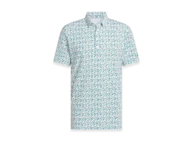 adidas Golf Ultimate365 Micro Argyle Polo Shirt "White/Pure Teal"