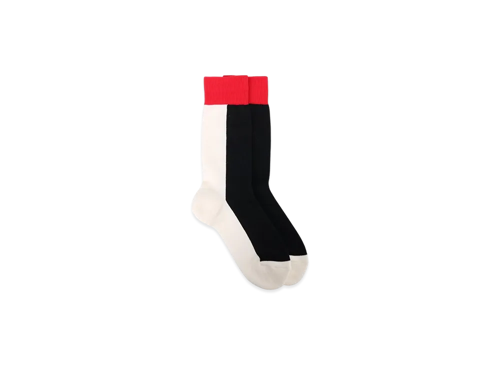 Yohji Yamamoto Tricoller Block Cotton Acrylic Socks "White"
