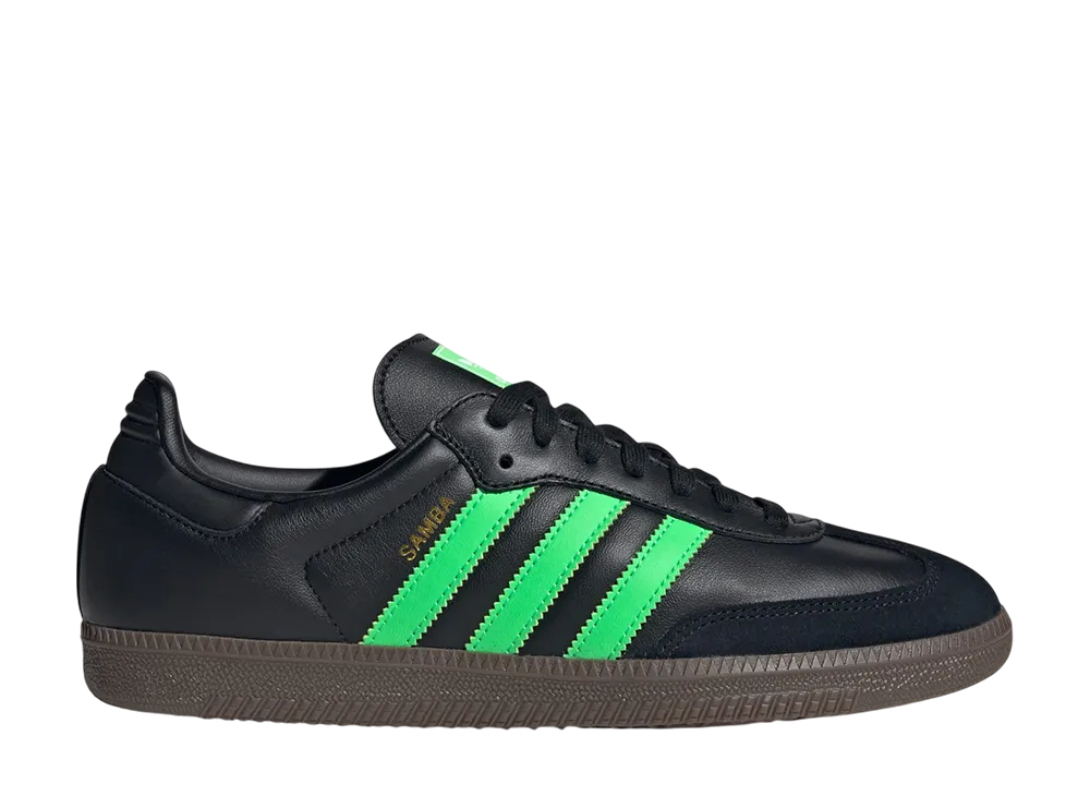 adidas Samba OG "Core Black/Screaming Green/Gum"