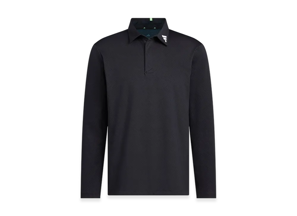 adidas Golf Jacquard Long-Sleeve Polo "Black"
