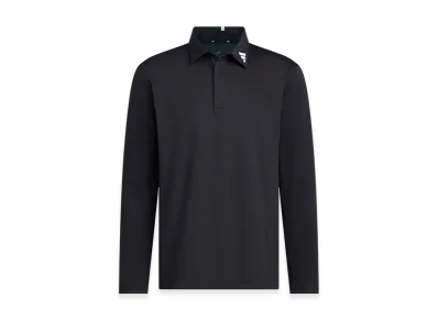 adidas Golf Jacquard Long-Sleeve Polo "Black"