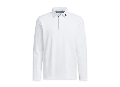 adidas Golf Jacquard Long-Sleeve Polo "White"