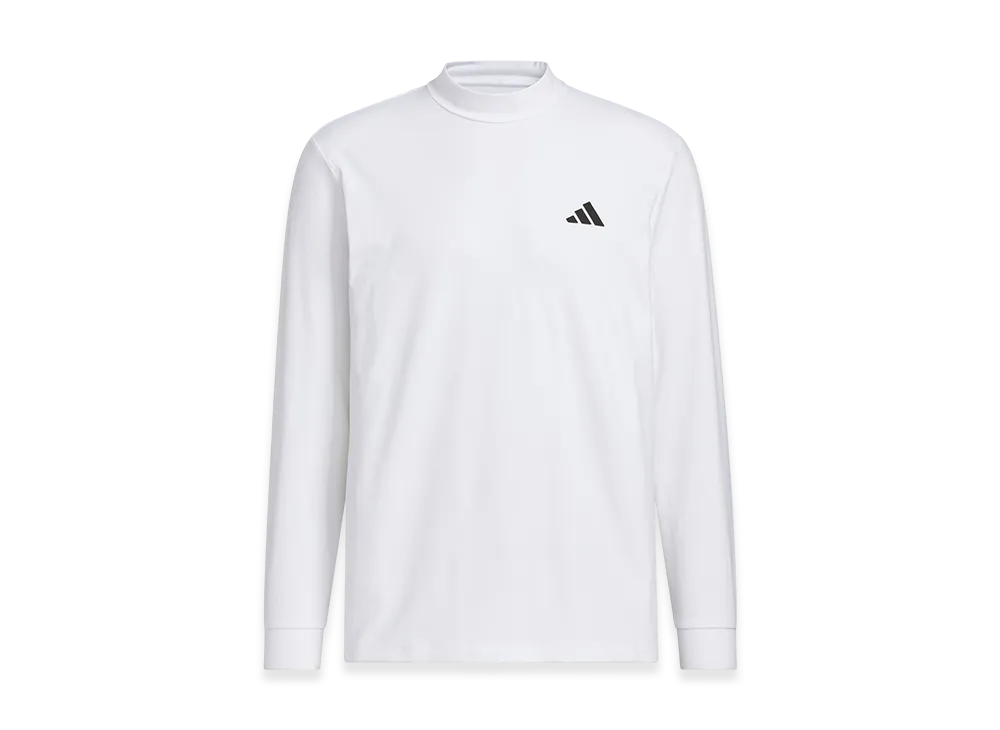 adidas Golf Men's Graphic Mock Neck Long-Sleeve Polo Shirt "White"