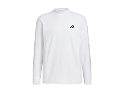 adidas Golf Men's Graphic Mock Neck Long-Sleeve Polo Shirt "White"