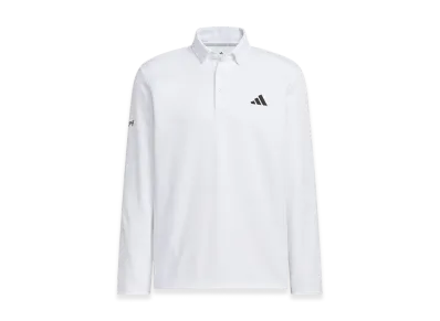 adidas Golf Monogram Long-Sleeve Polo Shirt "White"