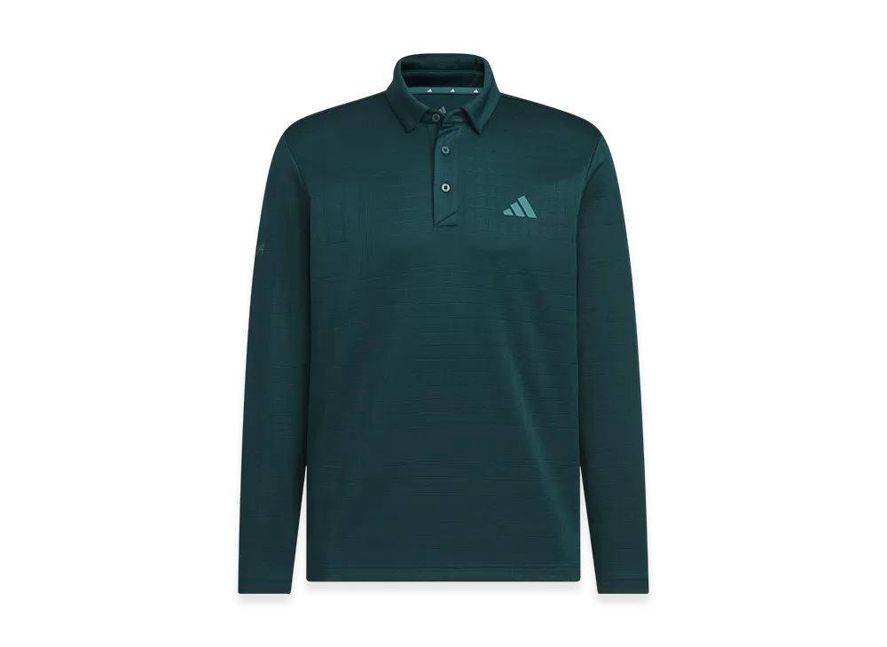 adidas Golf Monogram Long-Sleeve Polo Shirt "Aurora Ivy"
