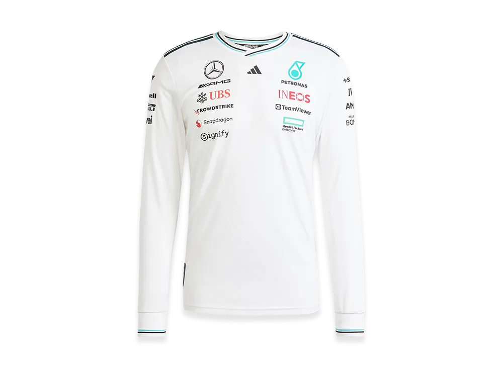adidas Mercedes AMG Petronas Formula 1 Team Driver Authentic Long Sleeve Jersey "White/Black"