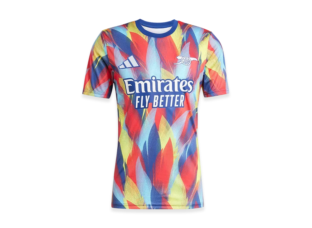 adidas Arsenal 25/26 Pre-Match Jersey "Victory Blue/Pure Ruby/Bright Yellow/Bright Cyan"