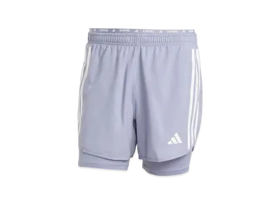 adidas Own The Run Three Stripes 2-in-1 Shorts "Silver Violet"