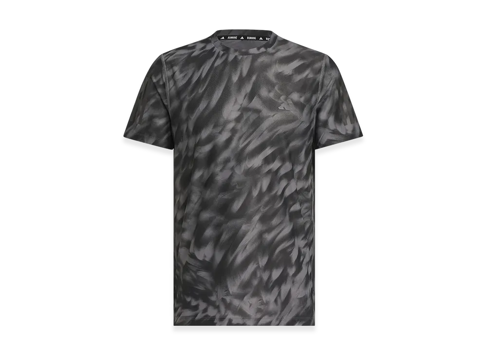 adidas Own The Run All-Over Print Short-Sleeve T-Shirt "Grey Four/Black"