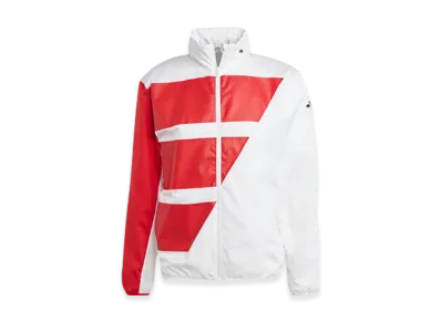 adidas Teamwear Woven Tennis Jacket "White/Better Scarlet"