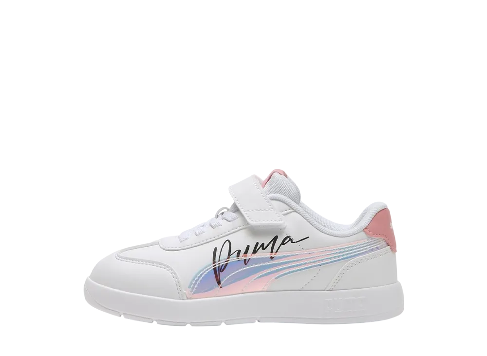 プーマ PS コートフレックス V3 T2M AC+ "ホワイト/ピンクスケープ" (キッズ)