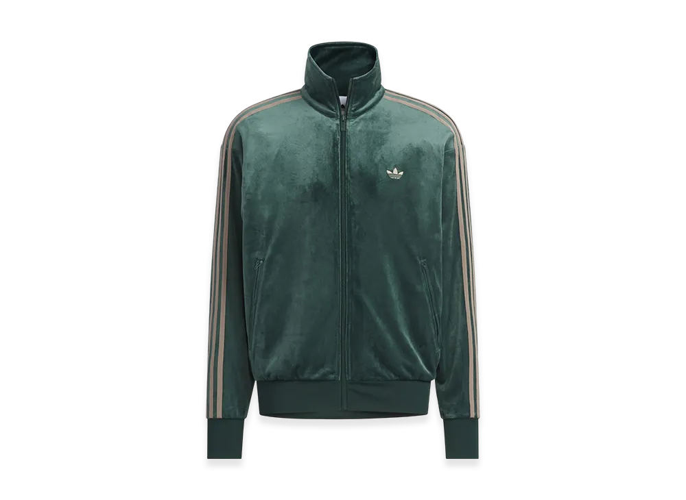 adidas Firebird Velour Track Top "Shadow Green"