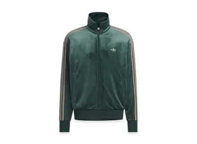 adidas Firebird Velour Track Top "Shadow Green"